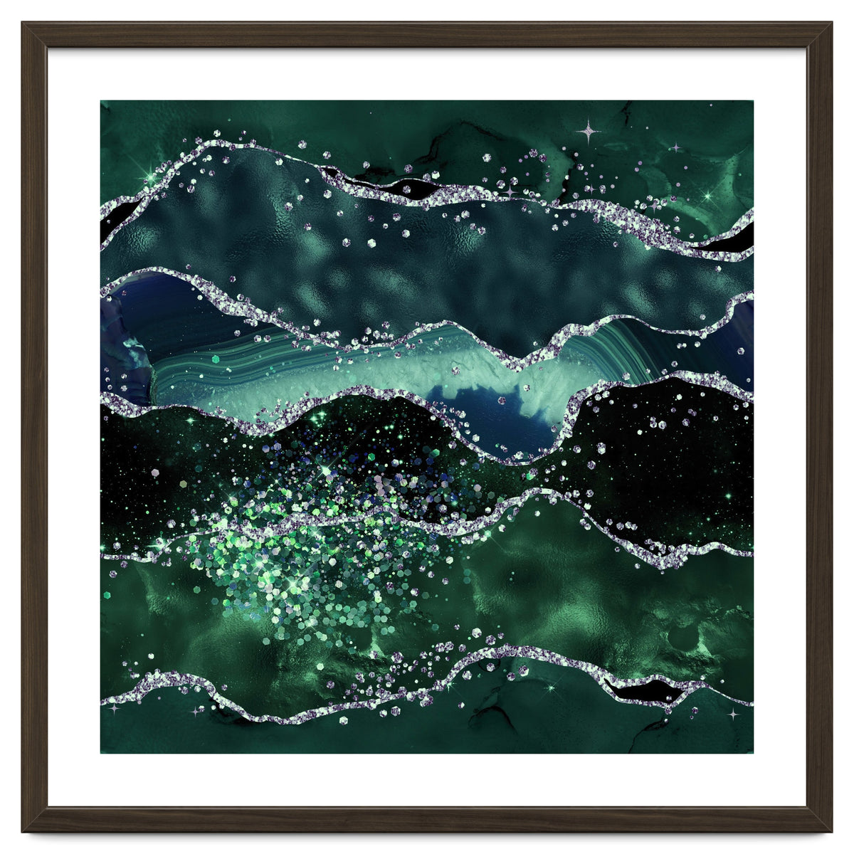 Emerald Glitter Agate Texture 05