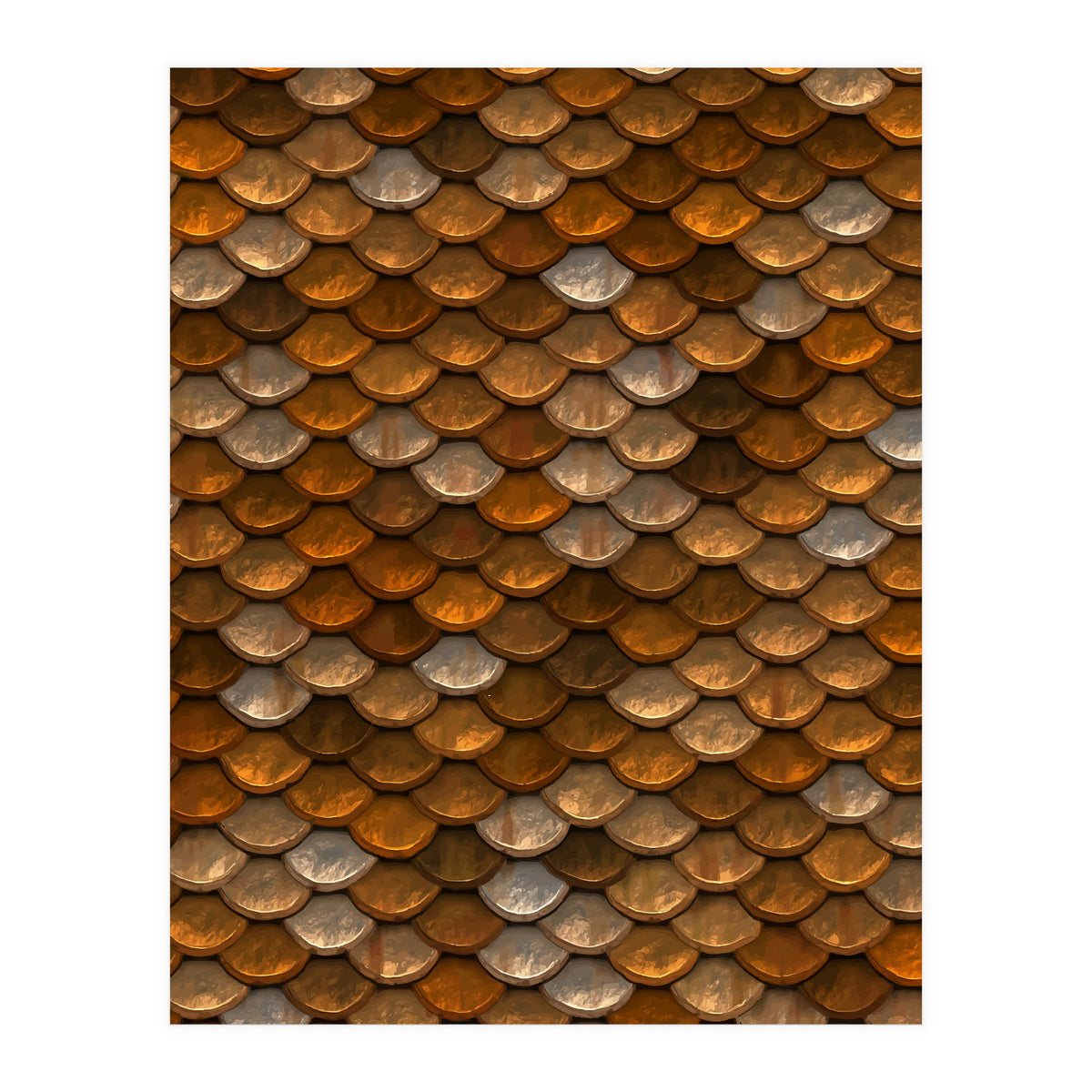 Transforming Into A Golden Mermaid (Print Only)