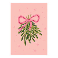 Mistletoe And Pink Bow (Print Only)