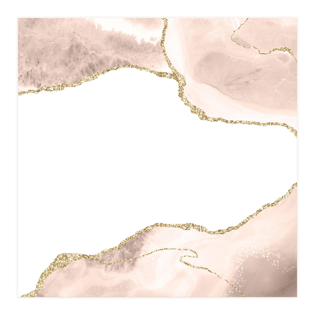 Ivory & Gold Agate Texture 09  (Print Only)