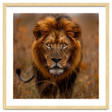 Majestic Lion King Of The Savannah In Dry Grass thumbnail