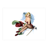 Pinup Sexy Girl Posing In Zorro Costume (Print Only) thumbnail