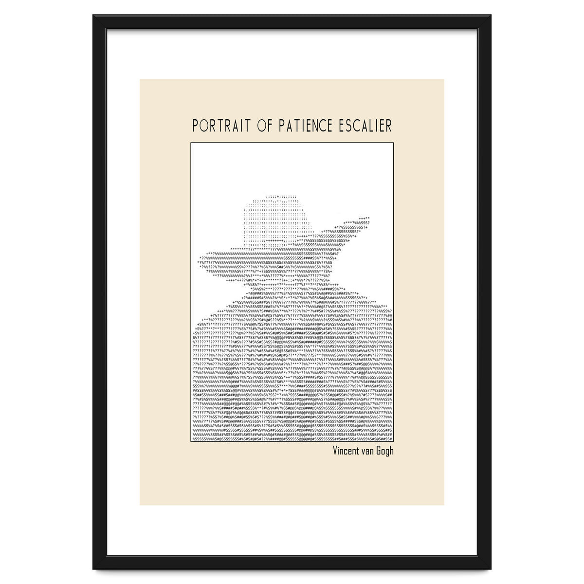 Portrait Of Patience Escalier Vincent Van Gogh Ascii Art