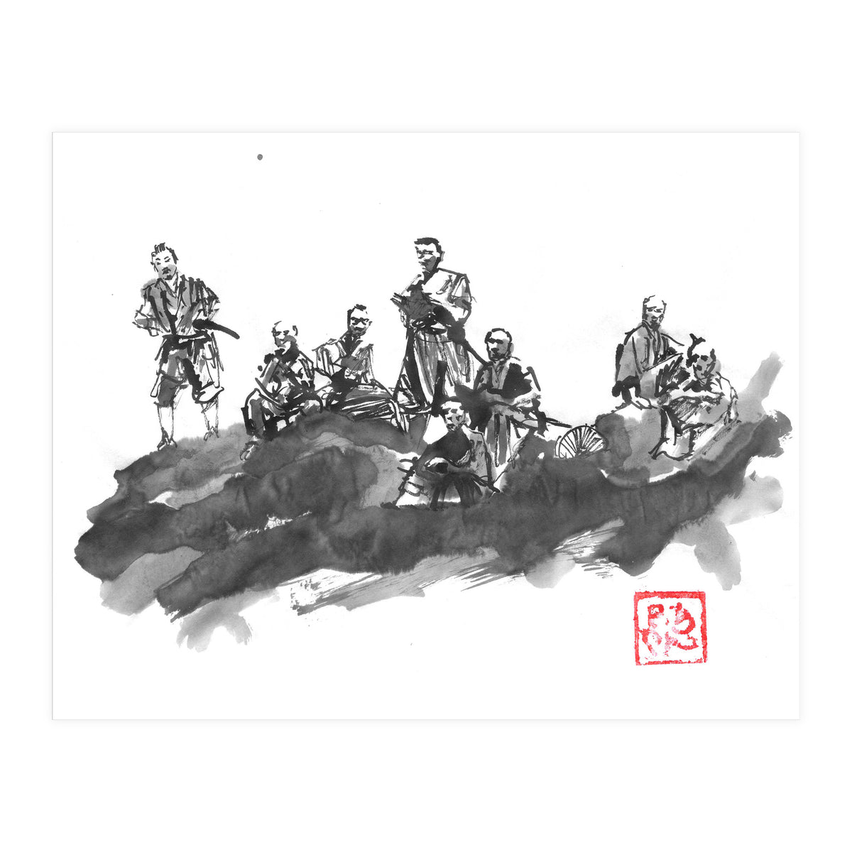 Bench Of Samurais (Print Only)