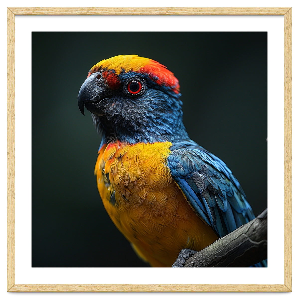 Close Up Colorful Parrot Perched On A Branch