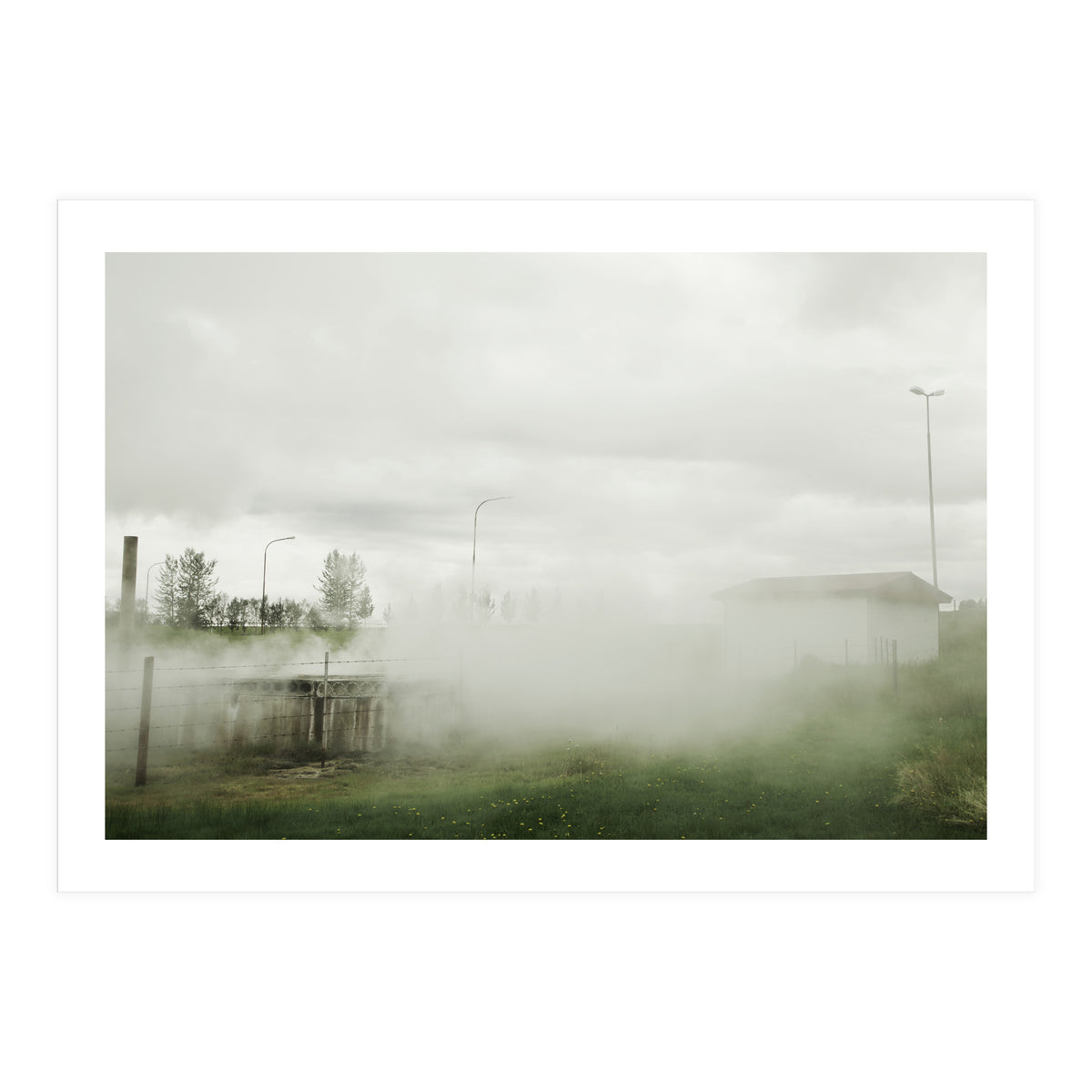 A source covered in steam from a hot spring - Iceland (Print Only)
