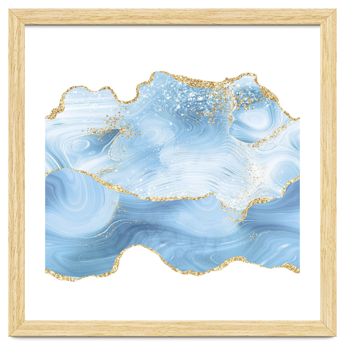 Blue & Gold Glitter Agate Texture 05