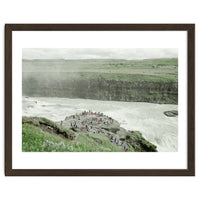 Tourists at the edge of the big river - Iceland