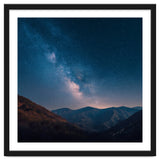 Majestic Milky Way Galaxy over Serene Mountain Range Night Landscape Illustration thumbnail