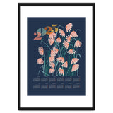 calendar 2025 Linocut flowers blue thumbnail