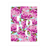 Love, Floral Typography Valentine's Graphic Design, Eclectic Modern Boho Botanical Rose Illustration (Print Only) thumbnail