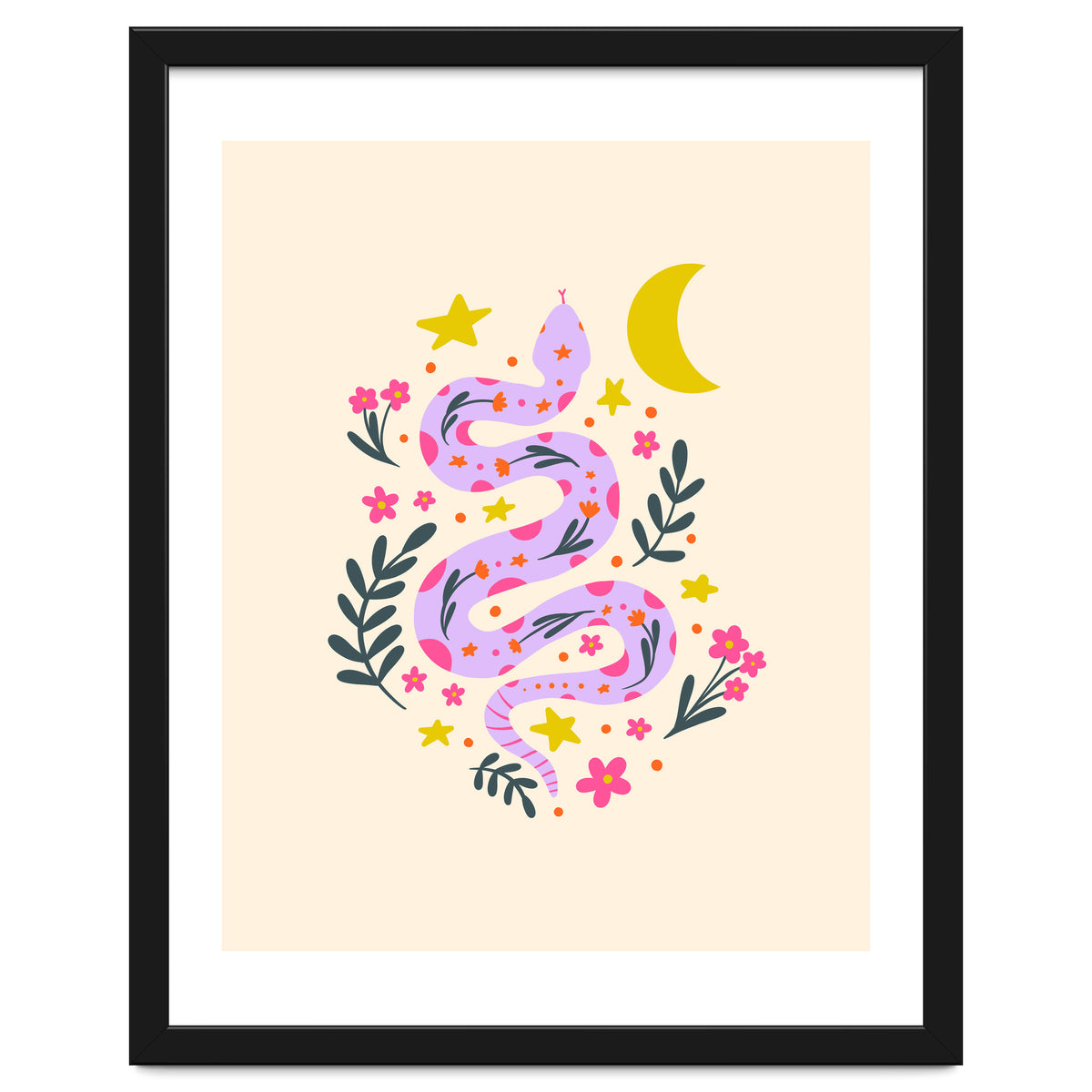 Lunar Snake  - lavander and cream