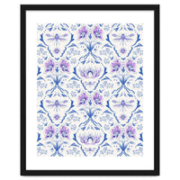 Bohemian Garden Blue Pattern