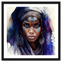 Watercolor Tuareg Woman #4