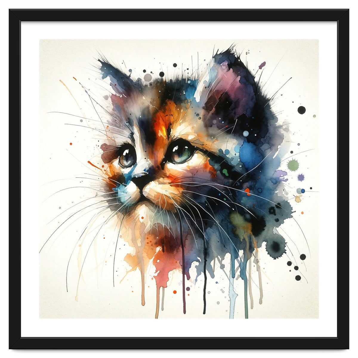 Colorful Kitten Portrait