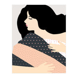 Not Today, Sleepy Lazy Woman In Bed, Quirky Eclectic Blanket Cozy Sleep In Illustration (Print Only) thumbnail