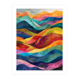 Vibrant Abstract Ribbon Landscape Art (Print Only) thumbnail