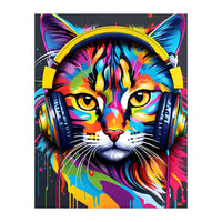 Cat In Headphones (Print Only)