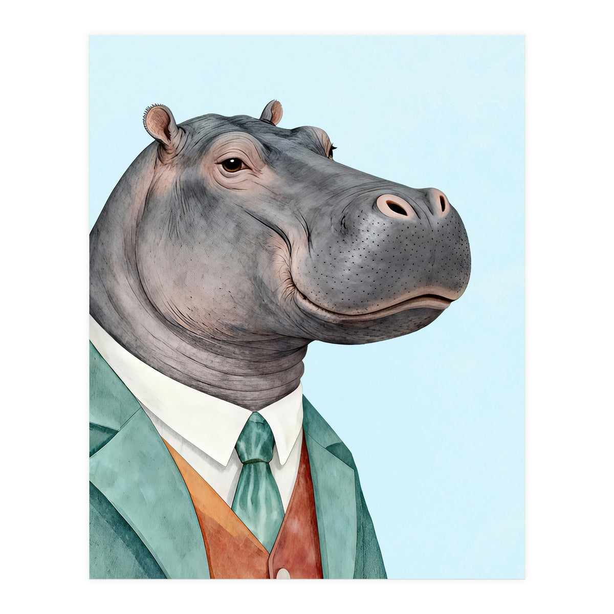 Hippopotamus in Suit (Print Only)
