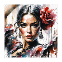 Watercolor Flamenco Dancer #2 (Print Only)