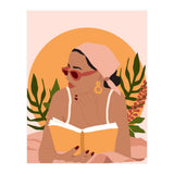 Bohemian Summer, Modern Boho Girl Reader, Books Read Self Care Self Love, Travel Hippie Nomad Black Woman (Print Only) thumbnail
