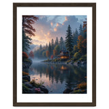 Serene Lakeside Retreat in Autumn Forest thumbnail