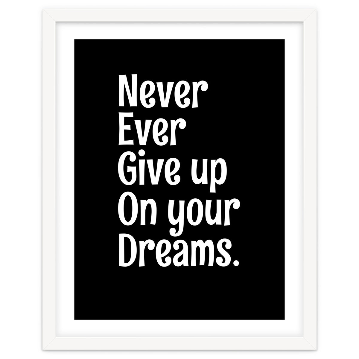 Never Ever Give On Your Dreams