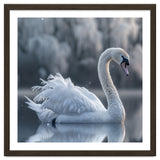 Majestic White Swan Gracefully Floating On Water thumbnail