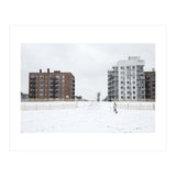 Walking with the dog on a snowy day (Print Only) thumbnail
