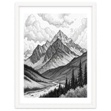 Majestic Alpine Mountain Range Sketch thumbnail