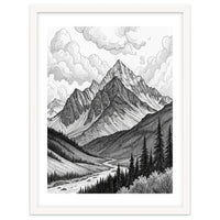 Majestic Alpine Mountain Range Sketch