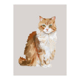 Handpainted messy oil painting of furry baby cat  (Print Only) thumbnail