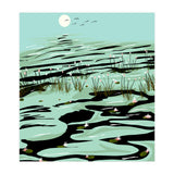 Dreamy Lake, Pastel Nature Botanical Jungle Landscape, Travel Pond Forest Plants Bohemian, Eclectic Scenic (Print Only) thumbnail
