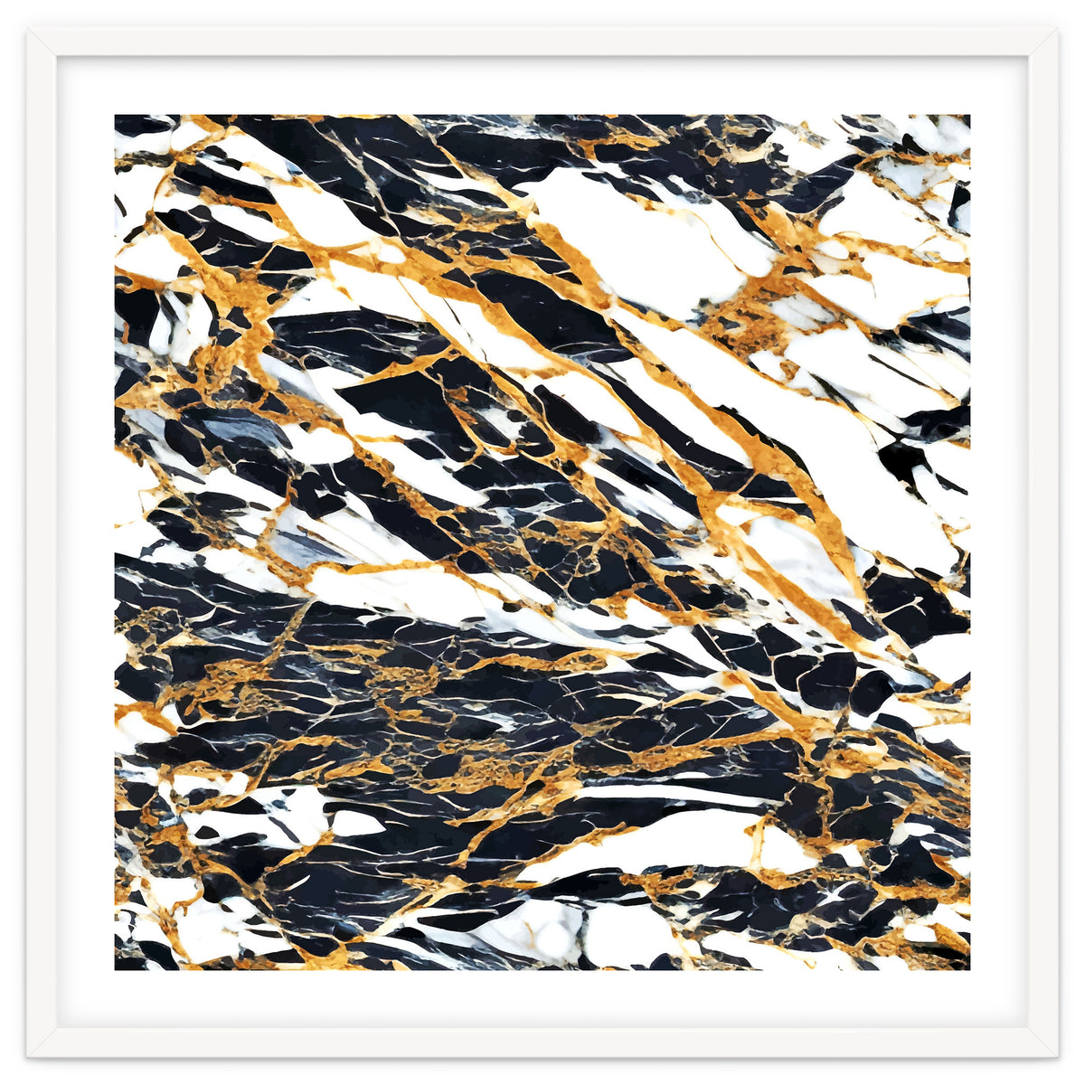 Painted Black Gold & White Marble, Luxe Exotic Eclectic Texture Pattern, Precious Stones Painting