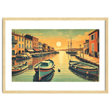 Vintage Harbor Sunset Poster thumbnail