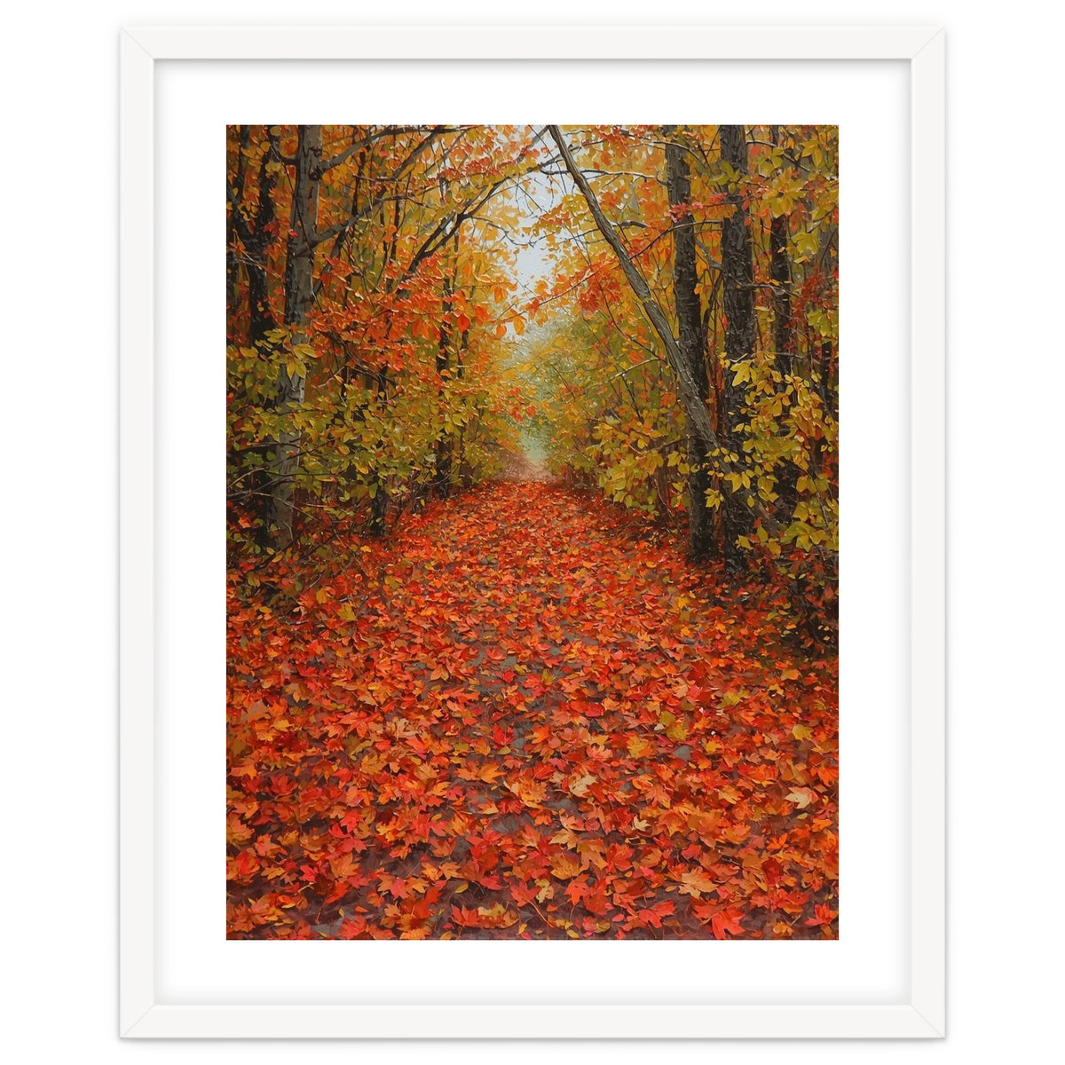 Lush Autumn Forest Path Covered