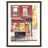 Cozy Bookshop, Autumn Book Shop Street Art, LibraryBook Store