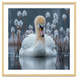 Swan Floating Serene On Calm Water thumbnail