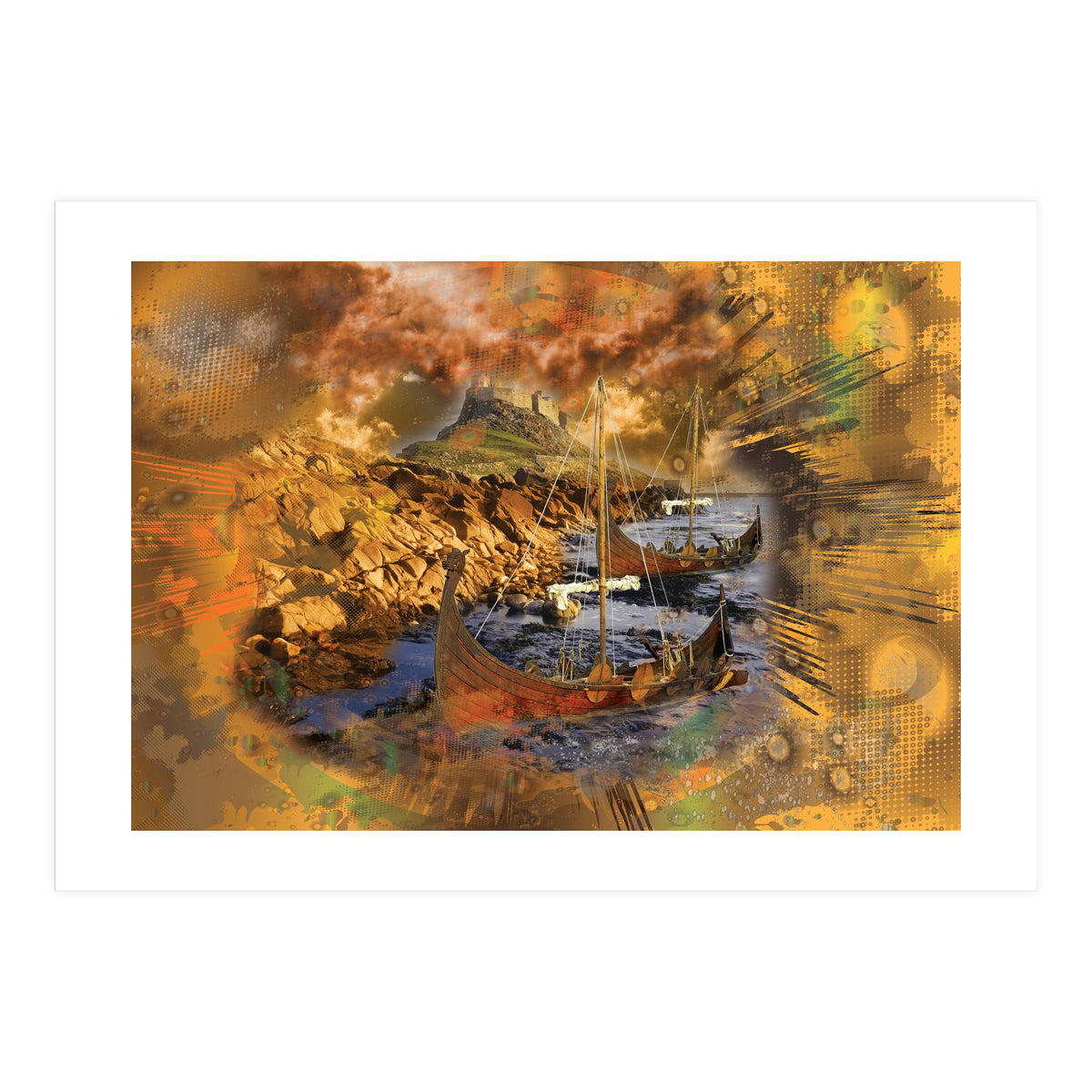 Lindesfarne Viking Raid 793 AD (Print Only)