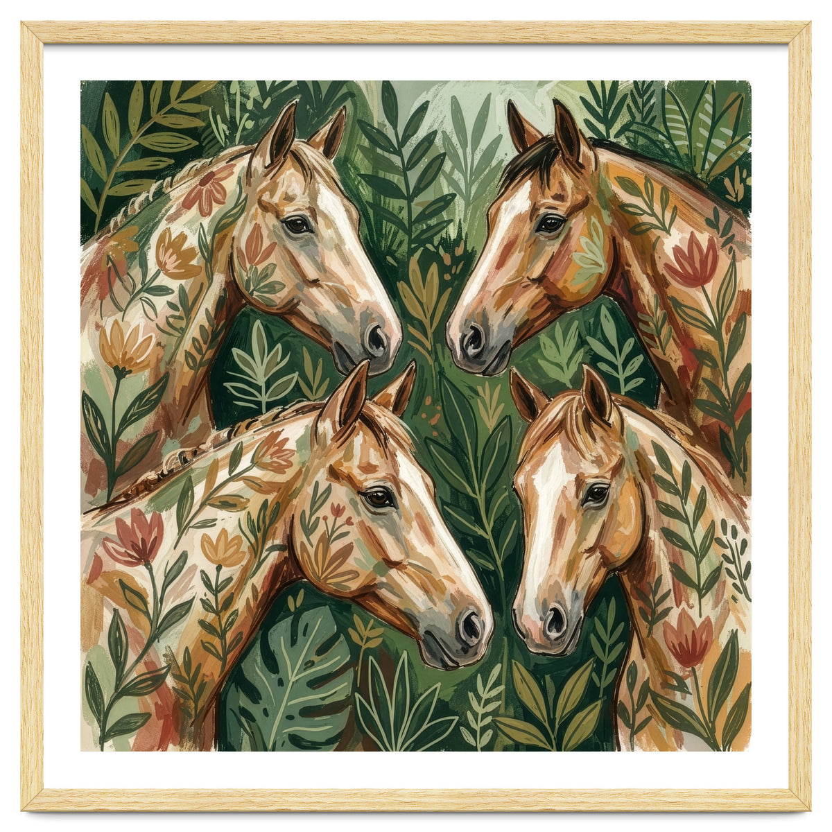 Majestic Floral Horses