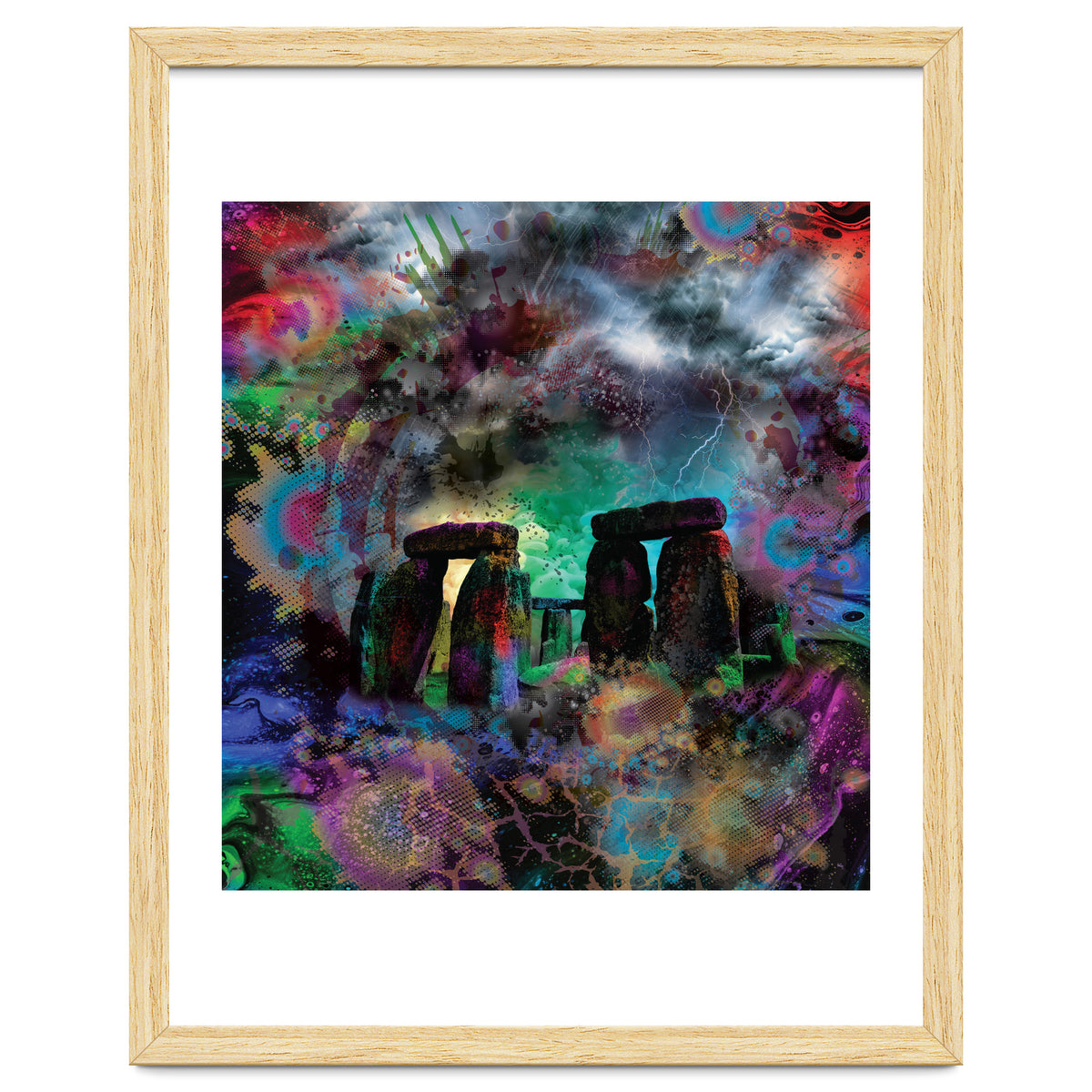 Stone Henge Vibrant Psychedelic Colors