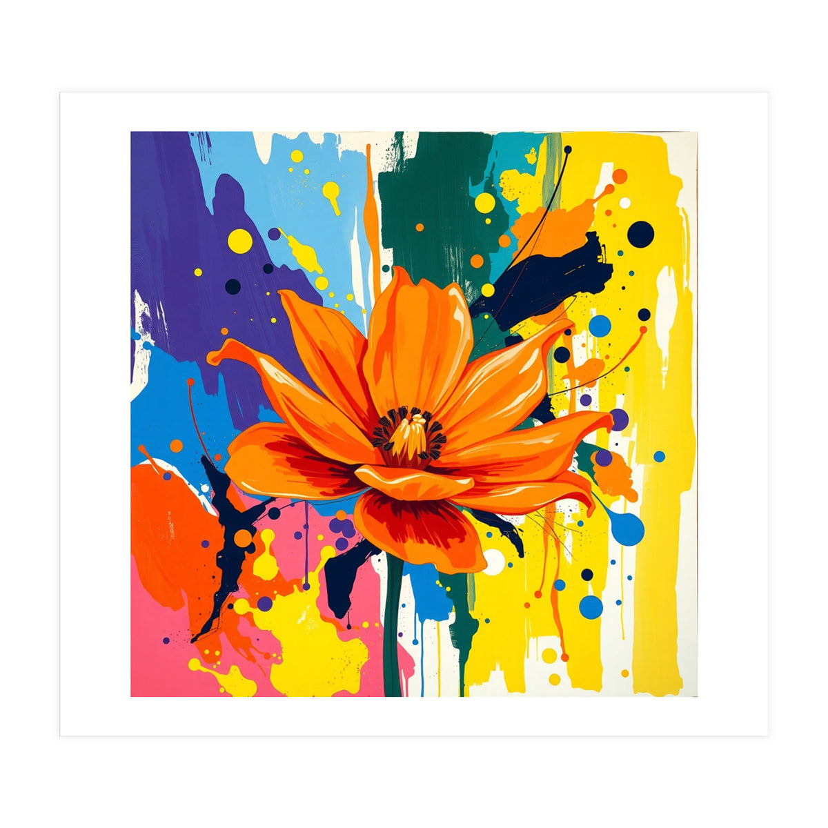 Modern Vibrant Flower (Print Only)