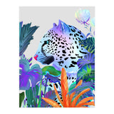 Holographic Leopard, Tropical Jungle Eclectic Nature, Colorful Botanical Wildlife, Boho Contemporary Animals, Tiger Cheetah Cat Maximalism (Print Only) thumbnail