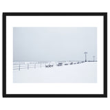 Benches along the pier on snow beach thumbnail
