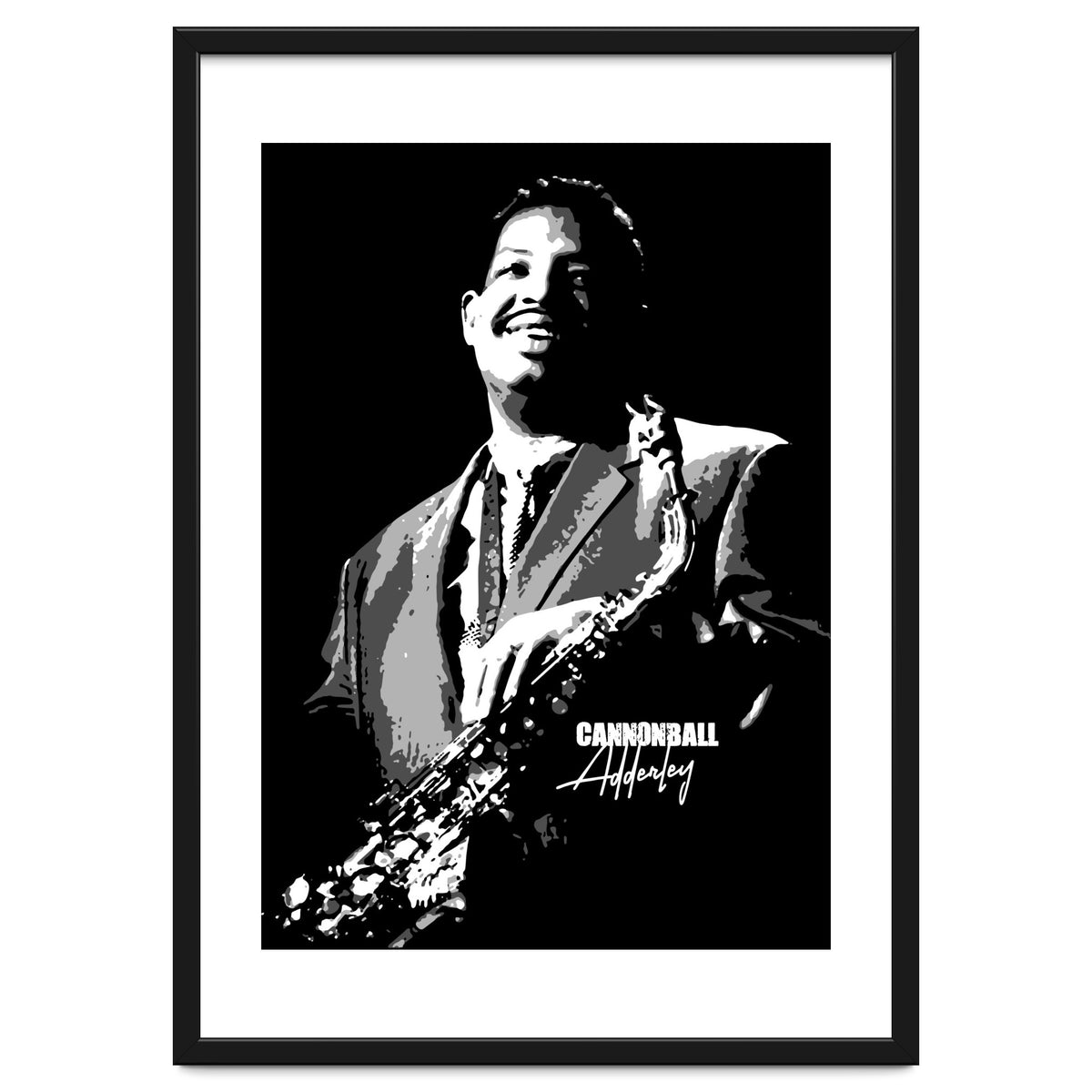 Cannonball Adderley American Jazz Saxophonist in Grayscale