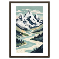 Majestic Alpine Peaks: Organic Modern Landscape Art