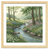 Vibrant Forest Stream Watercolor Painting thumbnail