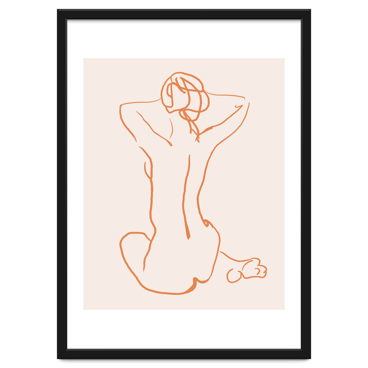 Femina, Abstract Minimal Woman Line Art Sketch, Drawing Feminine Empower Express