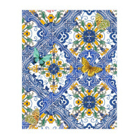 Sicilian Italian Tiles Butterflies And Flowers (Print Only)