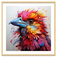 Vibrant Abstract Bird Portrait Watercolor Splash